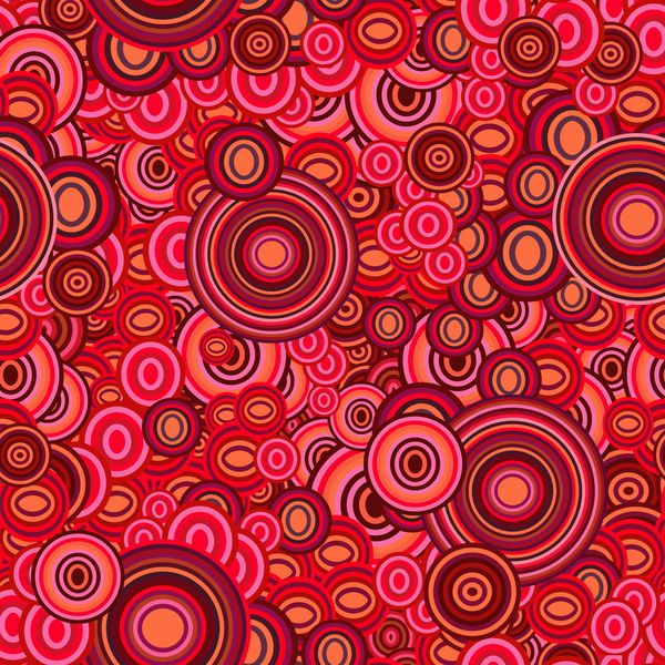 الگوی وکتور - رترو بدون درز با دایره پس زمینه تزئینی قرمز