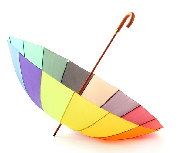 چتر رنگارنگ جدا شده روی سفید