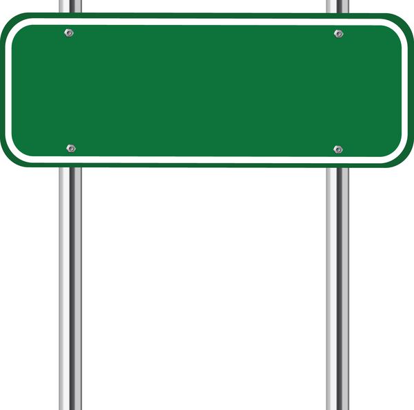 تابلوی جاده ترافیک سبز خالی روی سفید