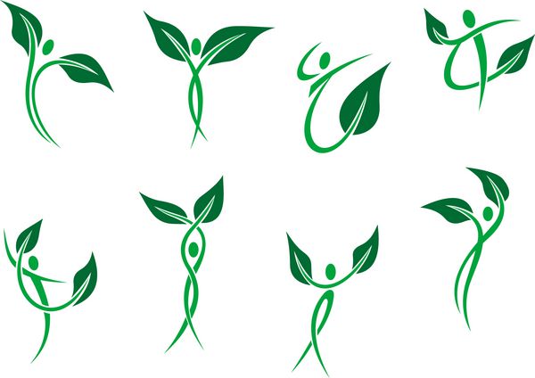 مردمان سبز با برگها به عنوان نمادهای محیطی و اکولوژیکی همچنین یک ایده لوگو نسخه Jpeg نیز در گالری موجود است