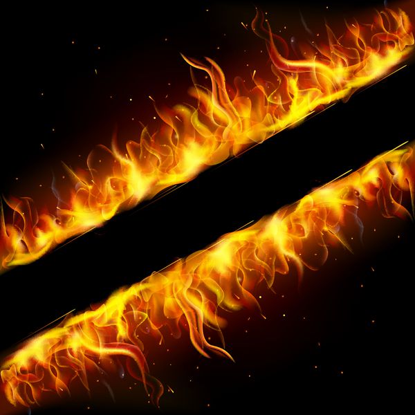 تصویر قاب ساخته شده از شعله آتش