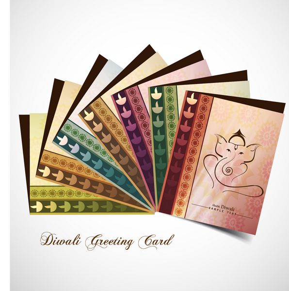 کارت تبریک ارائه لرد گانشا هندو وکتور رنگارنگ با پس زمینه
