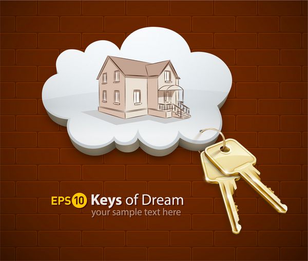 کلیدهای خانه رویایی در وکتور ابری