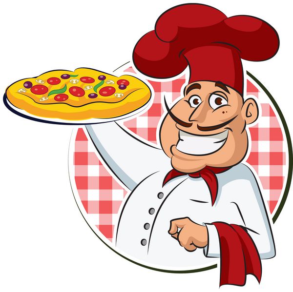 وکتور پیتزا بپزید که روی پس‌زمینه سفید جدا شده است