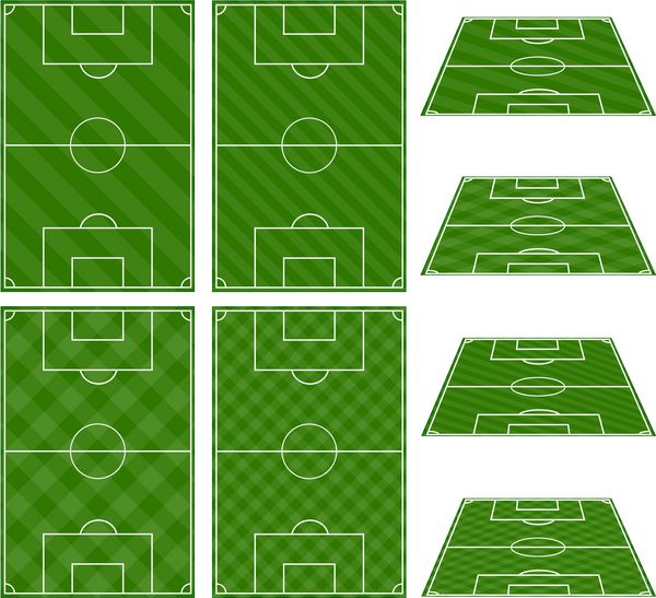مجموعه زمین های فوتبال با الگوهای مورب
