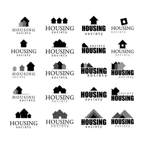 نماد خانه و عناصر جدا شده در پس زمینه سفید - وکتور طرح گرافیکی قابل ویرایش برای طرح شما لوگوی خانه