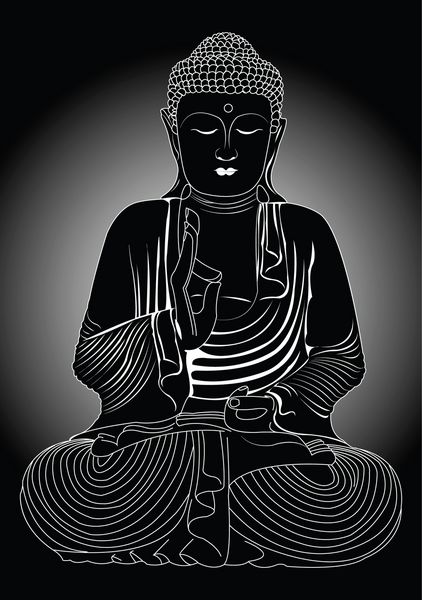 بودا در سیاه و سفید
