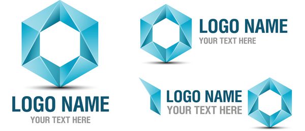 لوگوی وکتور طراحی آیکون مدرن انتزاعی آبی تجاری در پس زمینه سفید