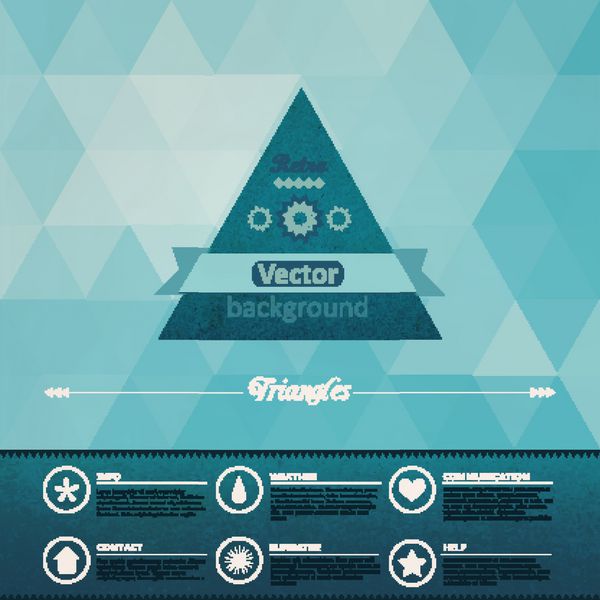 پس زمینه بدون درز مثلث طراحی لیبل رترو ترکیب اینفوگرافیک با اشکال هندسی الگوی بدون درز در پشت کامل است فایل وکتور دارای لایه های کمی برای استفاده آسان است