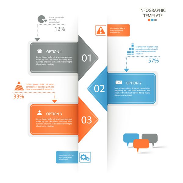 بنر گزینه های اینفوگرافیک برای طرح گردش کار نمودار گزینه های شماره طراحی وب تصویر