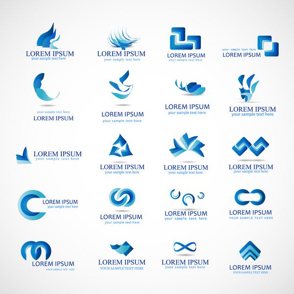 نمادهای تجاری - مجموعه - جدا شده در پس زمینه - وکتور طرح گرافیکی قابل ویرایش برای طرح شما لوگوی کسب و کار