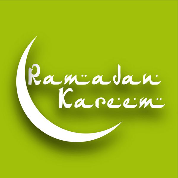 هلال ماه در زمینه سبز برای رمضان کریم