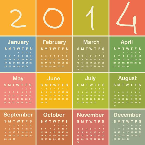 2014 تقویم بردار