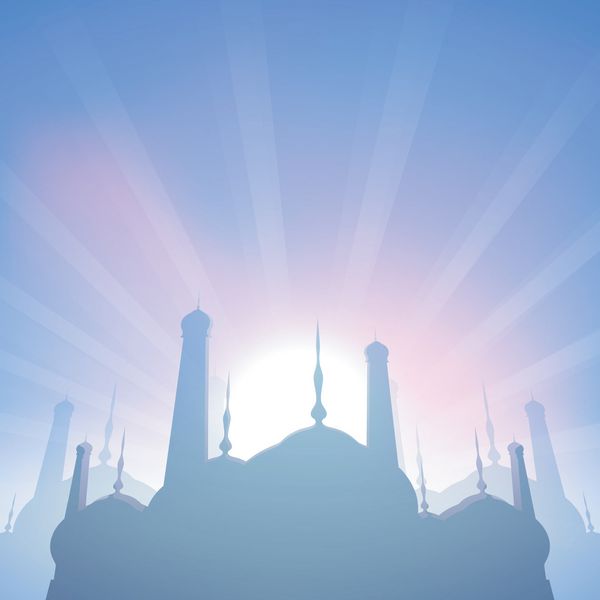 پس زمینه عید مبارک با مسجد