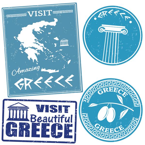 مجموعه تمبرهای گرانج سفر با کشور یونان وکتور