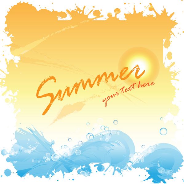 پوستر تابستانی گرمسیری - وکتور طرح گرافیکی قابل ویرایش برای طرح شما