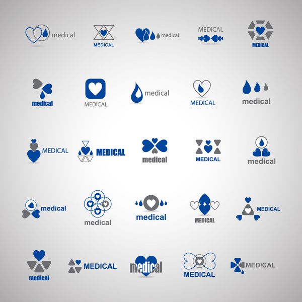 مجموعه آیکون های پزشکی - جدا شده در پس زمینه خاکستری - وکتور طرح گرافیکی قابل ویرایش برای طرح شما لوگوی پزشکی