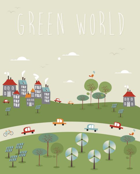 برو به تصویر دنیای سبز اطلاعات گرافیکی مرسوم مد روز