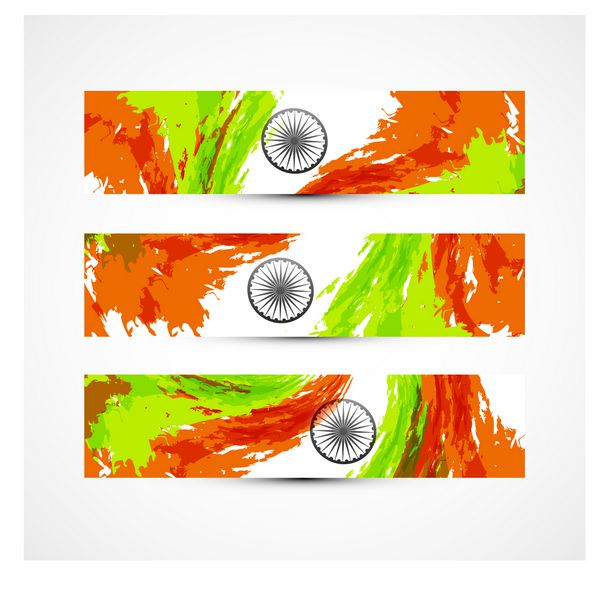 مجموعه موج گرانج رنگارنگ پرچم هند از وکتور سه سرصفحه