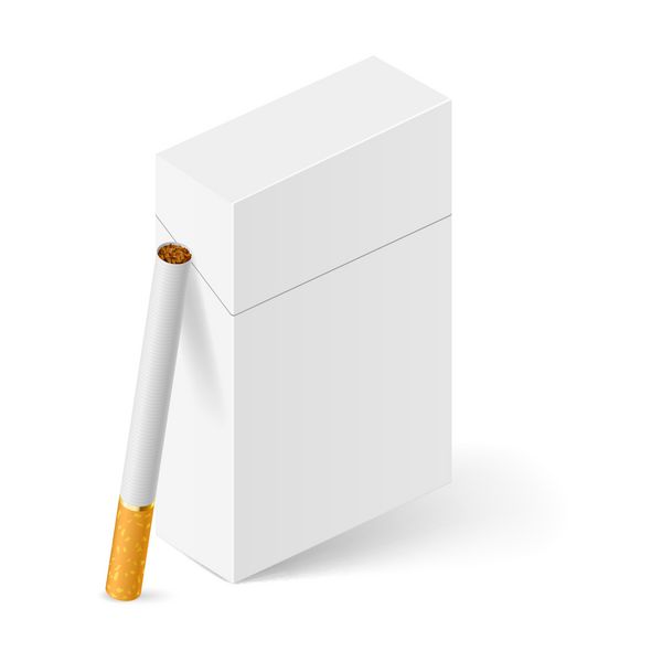 بسته کامل سیگار تصویر در زمینه سفید