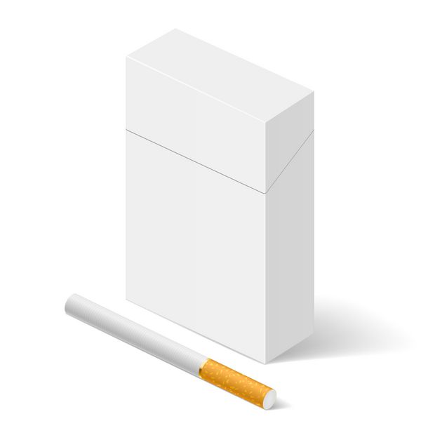 بسته کامل سیگار تصویر در زمینه سفید برای طراحی