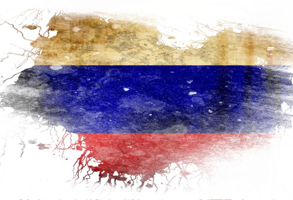 پرچم روسیه با برخی جلوه ها و خطوط گرانج