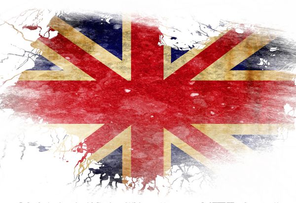 پرچم بریتانیا با برخی جلوه ها و خطوط گرانج