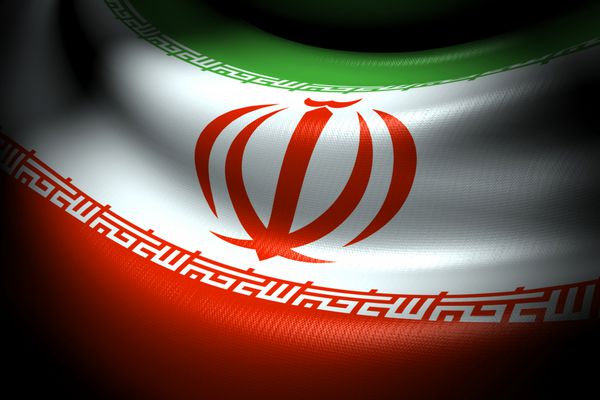پرچم ایران در تاریکی با نقطه روشنایی