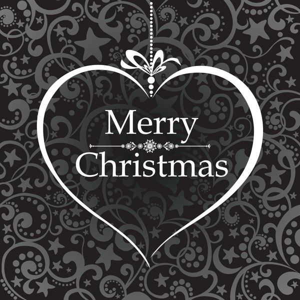 کارت قدیمی با قلب کریسمس کارت تبریک وکتور