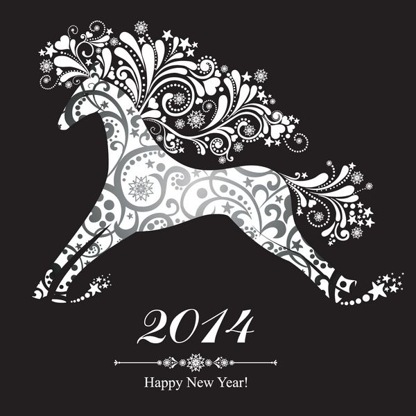 سال نو 2014 مبارک سال اسب وکتور