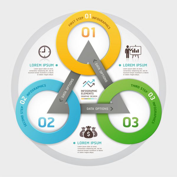 بنر گزینه های سبک اوریگامی دایره مدیریت کسب و کار وکتور می تواند برای طرح گردش کار نمودار گزینه های شماره گزینه های افزایش سرعت طراحی وب اینفوگرافیک استفاده شود