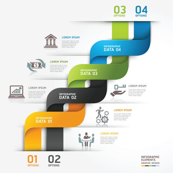بنر گزینه های سبک اوریگامی نمودار تجاری فلش انتزاعی وکتور می تواند برای طرح گردش کار گزینه های شماره گزینه های افزایش سرعت طراحی وب اینفوگرافیک استفاده شود