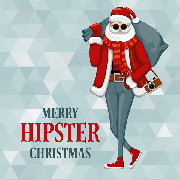 بابانوئل با لباس شیک به سبک هیپستر