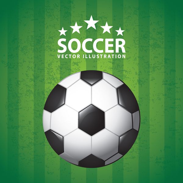 طراحی فوتبال بر روی وکتور پس زمینه سبز