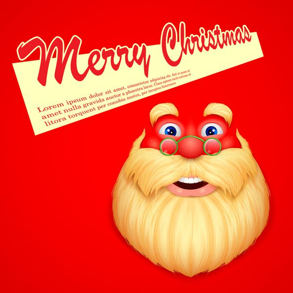 تصویر چهره بابا نوئل که کریسمس مبارک را آرزو می کند