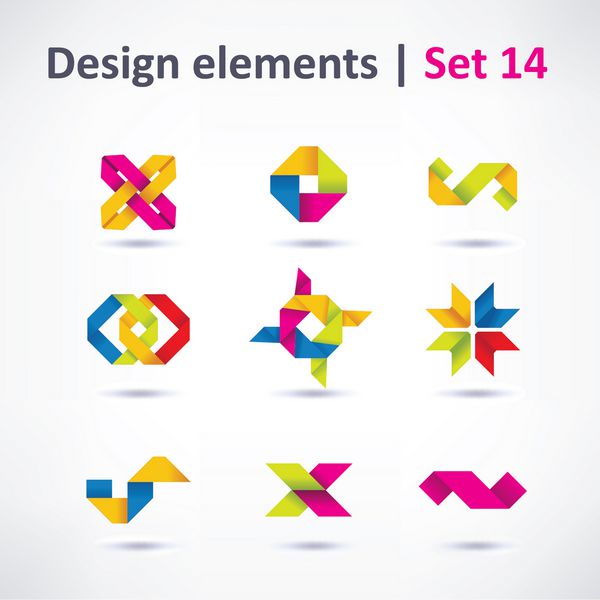 عناصر طراحی کسب و کار نماد برای چاپ و وب تنظیم شده است بردار