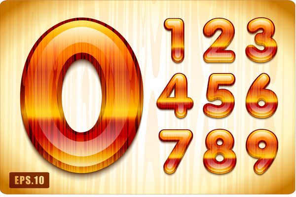 اعداد لاک تزئینی 3 بعدی شاد از چوب گران قیمت از 1 تا 0 حروف باقیمانده الفبا در نمونه کارها