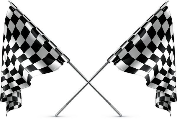 دو پرچم شطرنجی ضربدری وکتور