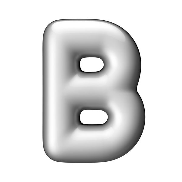 حرف B از الفبای گرد آلومینیومی یک مسیر قطع وجود دارد