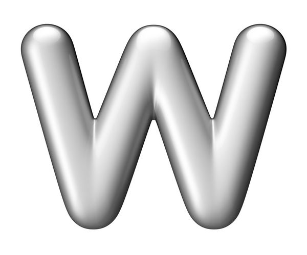 حرف W از الفبای گرد آلومینیومی یک مسیر قطع وجود دارد