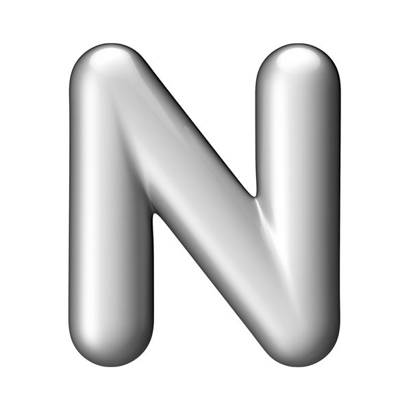 حرف N از الفبای گرد آلومینیومی یک مسیر قطع وجود دارد