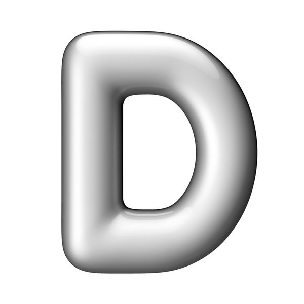 حرف D از الفبای گرد آلومینیومی یک مسیر قطع وجود دارد