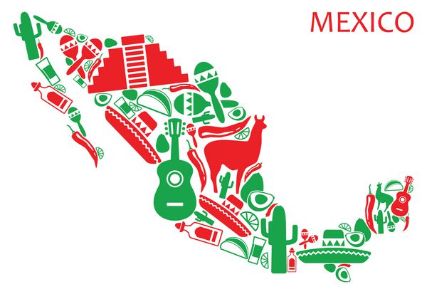نقشه مکزیک از نمادهای ملی