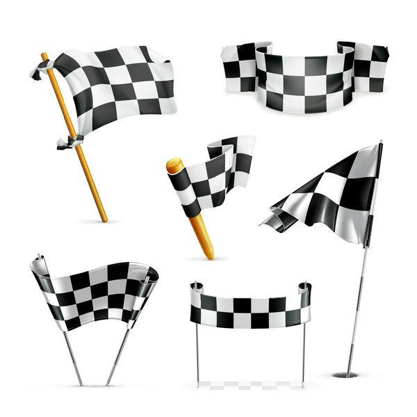 پرچم های شطرنجی مجموعه وکتور