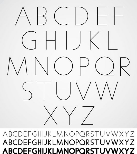 فونت لایت زیبا طرح حروف الفبای وکتور نسخه های بسیار سبک سبک معمولی و پررنگ گنجانده شده است