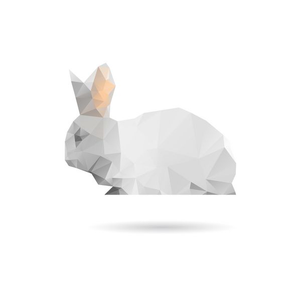 خرگوش انتزاعی جدا شده در پس زمینه سفید