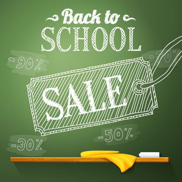 فروش بازگشت به مدرسه روی تخته سیاه با درصدهای مختلف فروش بردار