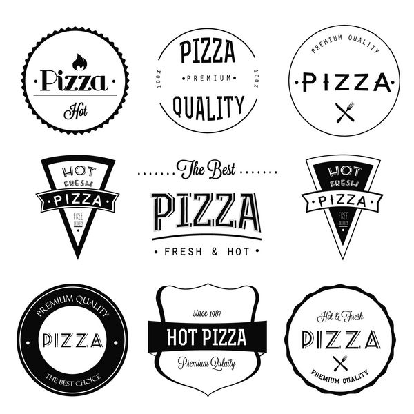 مجموعه برچسب ها و نشان های پیتزا