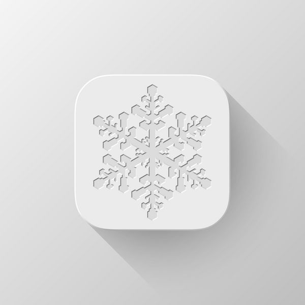 نماد برنامه انتزاعی سفید الگوی دکمه با علامت دانه برف سایه طراحی مسطح و پس‌زمینه گرادیان برای سایت‌های اینترنتی رابط‌های کاربر وب UI و برنامه‌ها برنامه‌ها وکتور