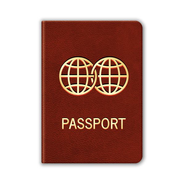 گذرنامه واقعی جدا شده روی سفید بردار